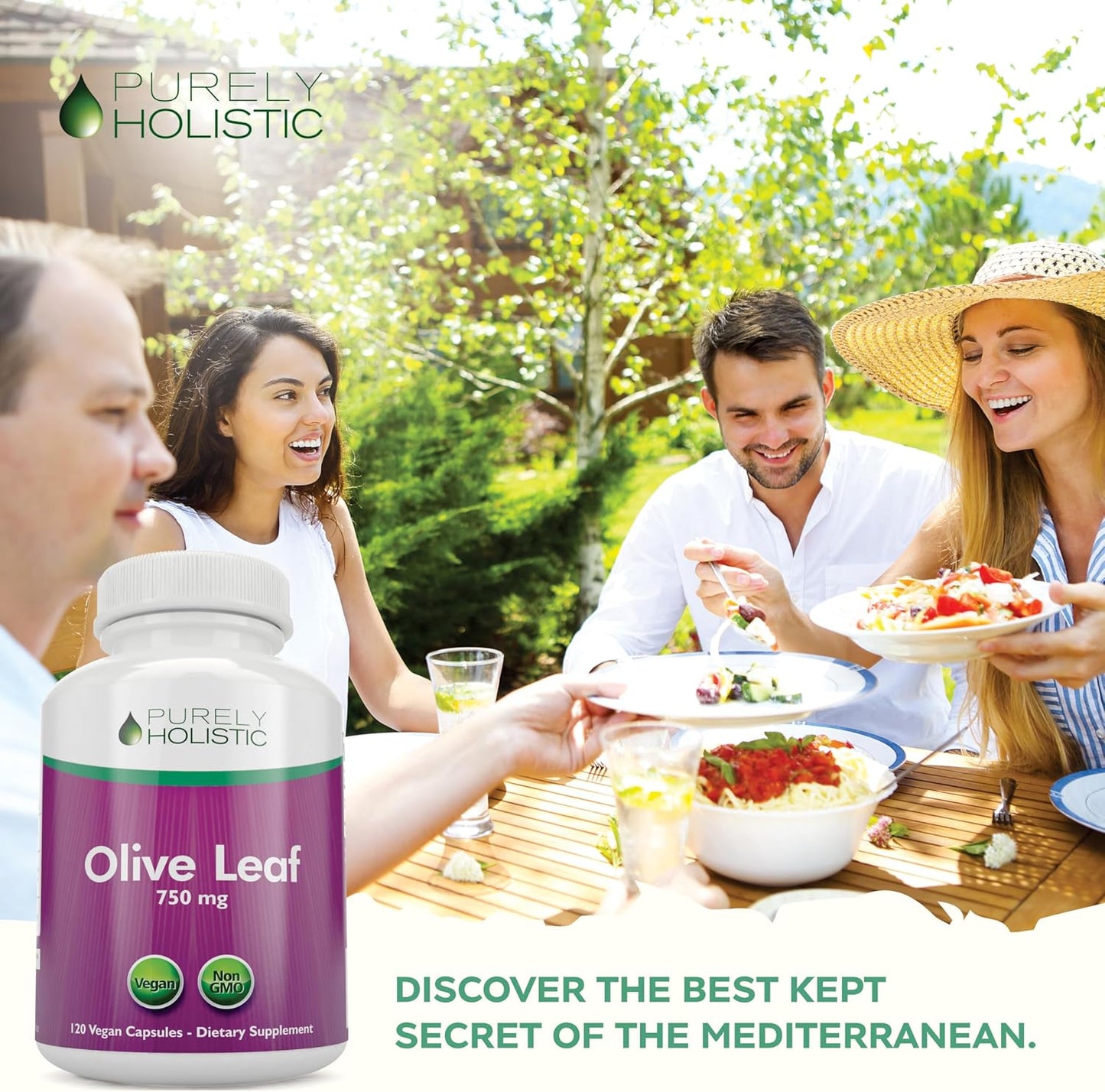 Non-GMO Olive Leaf Extract 750mg Capsules - High Strength 20% Oleuropein - Vegan Friendly - 4 Month Supply