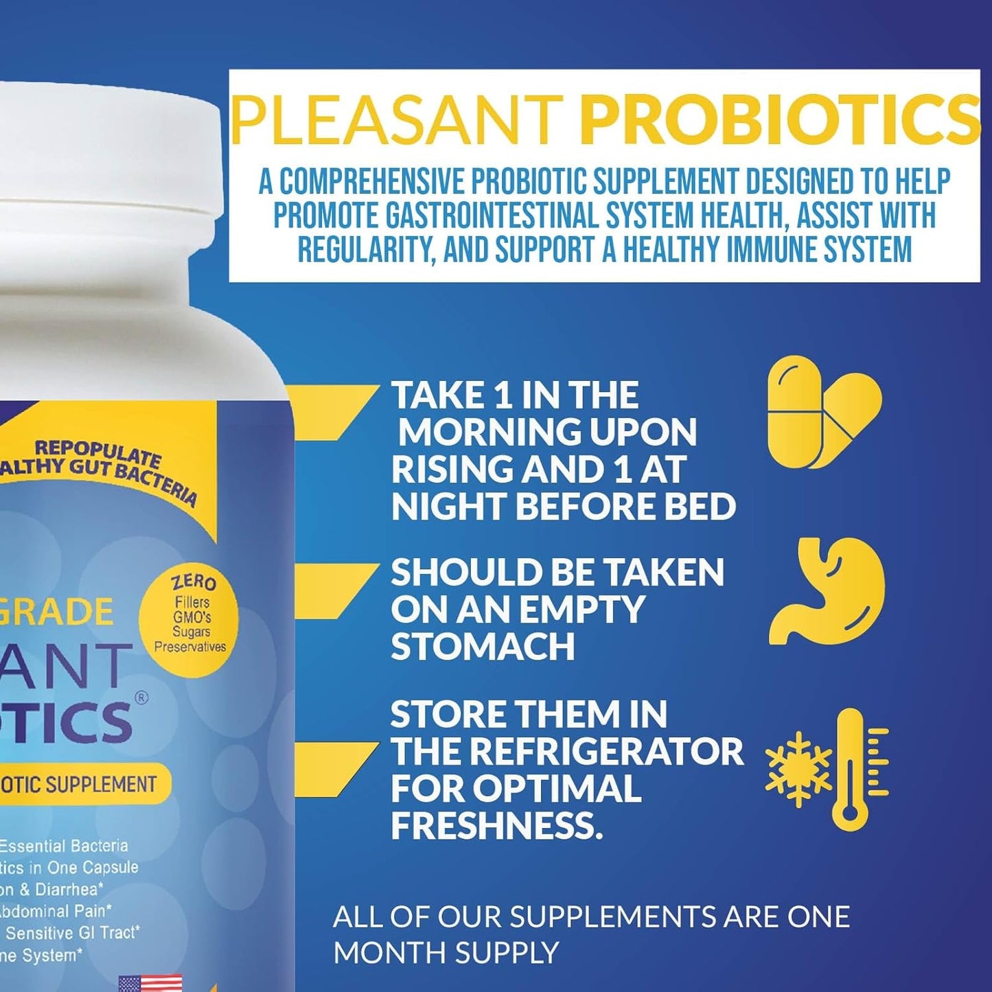 Non-GMO Probiotic Blend Dietary Supplements for Women, Men, and Children - 60 Veggie Capsules by Dr. Liz Cruz