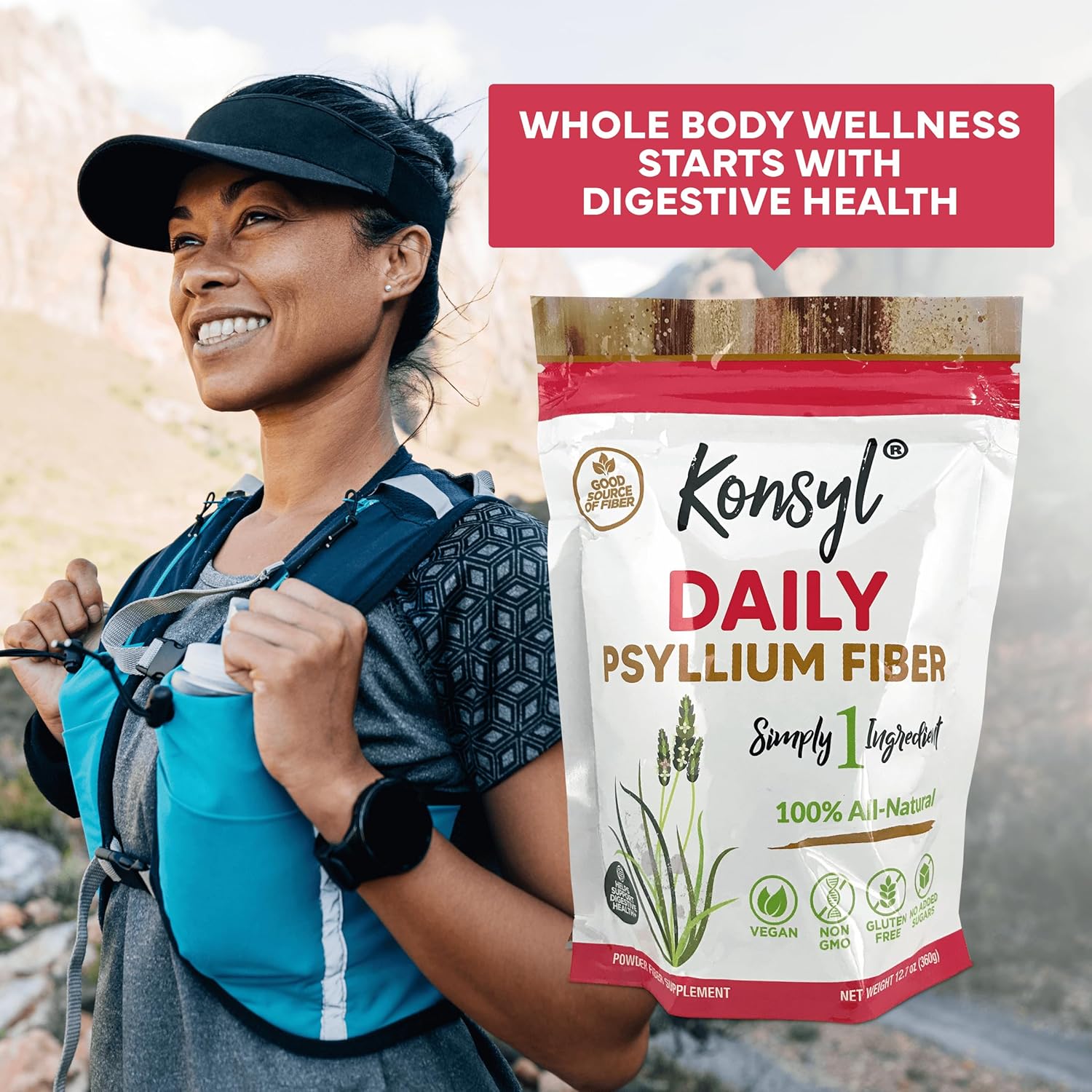 Non-GMO Psyllium Fiber Powder 360g - Vegan Keto-Friendly Supplement for Digestive Health