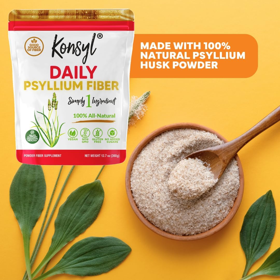 Non-GMO Psyllium Fiber Powder 360g - Vegan Keto-Friendly Supplement for Digestive Health