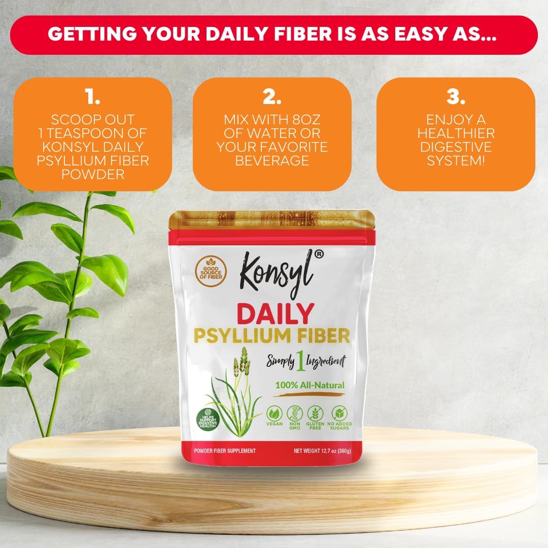 Non-GMO Psyllium Fiber Powder 360g - Vegan Keto-Friendly Supplement for Digestive Health