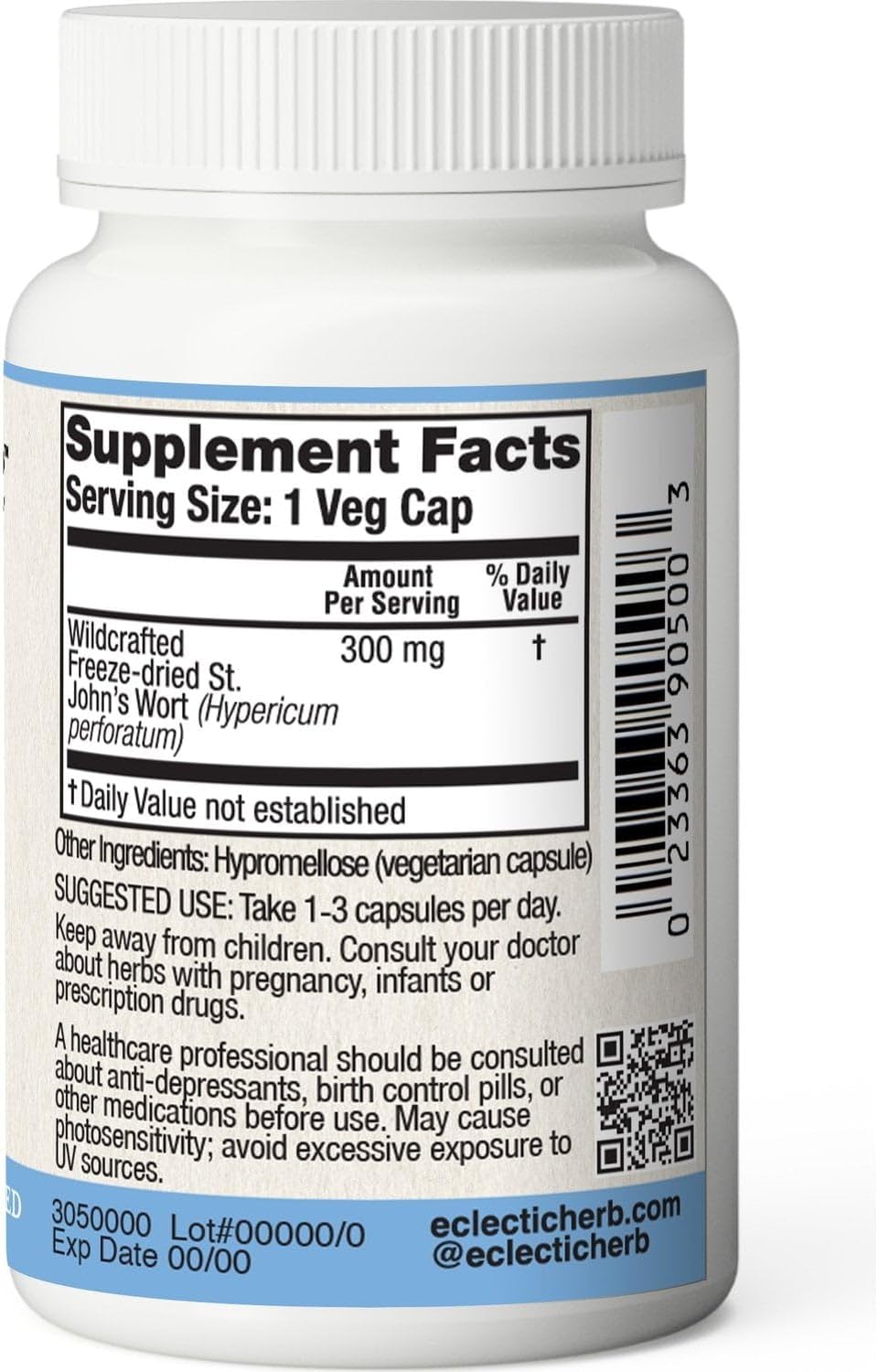 Non-GMO Raw Fresh Freeze-Dried St. John's Wort Capsules | Herbal Mood Support Supplement - 90 Count