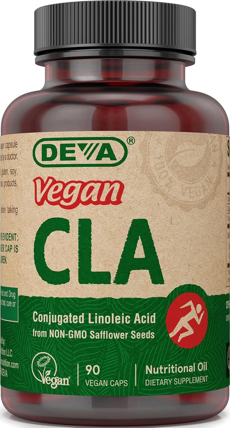 Non-GMO Safflower Oil CLA Supplements by DEVA Vegan Vitamins - 90 Capsules