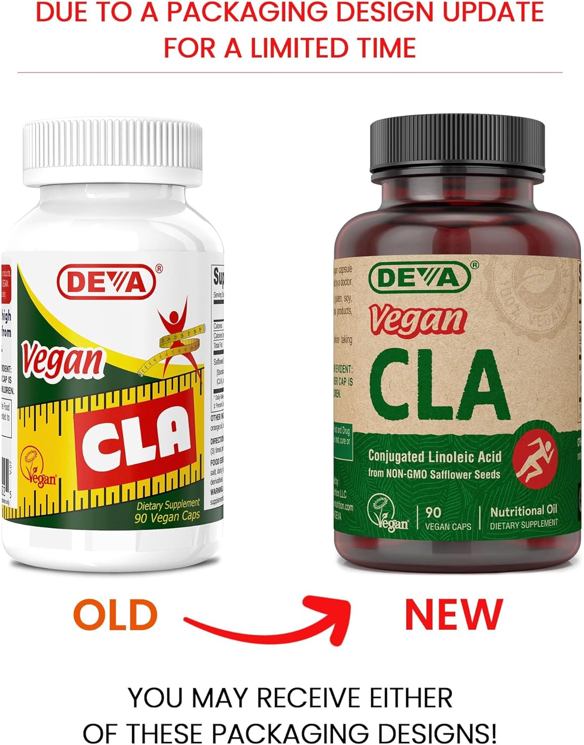 Non-GMO Safflower Oil CLA Supplements by DEVA Vegan Vitamins - 90 Capsules