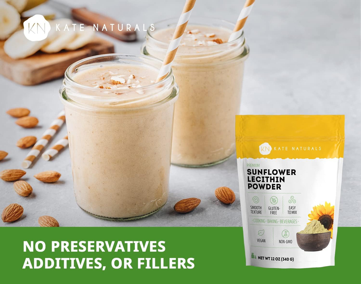 Non-GMO Sunflower Lecithin Powder for Baking, Cooking, and Lactation Support - Soy Lecithin Substitute (12 oz)