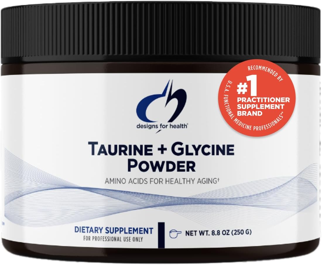 Non-GMO Taurine and Glycine Powder for Healthy Aging - Supports Cellular, Metabolic, and Heart Health - Unflavored Amino Acid Supplement (250 g)