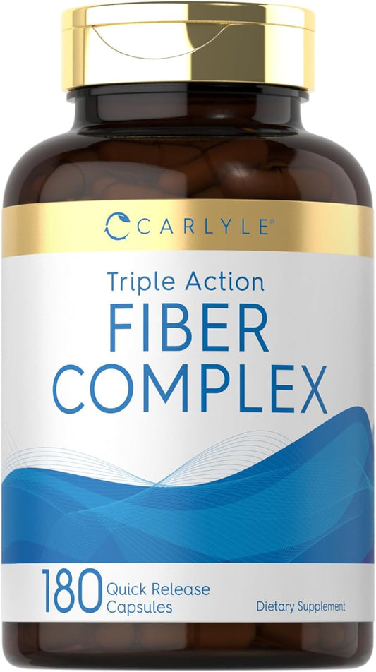 Non-GMO Triple Action Fiber Supplement | Carlyle Fiber Complex | 180 Capsules