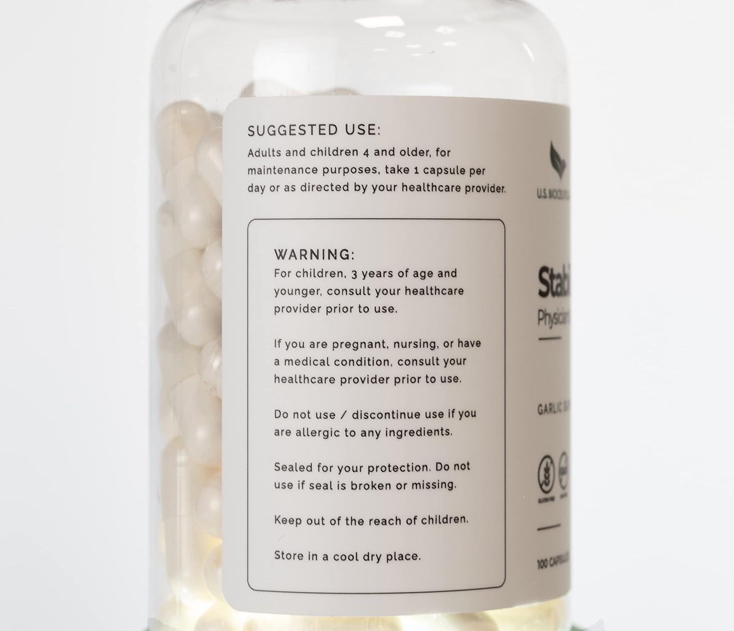 Non-GMO U.S. Bioceuticals Stabilized Allicin - 700,000 mcg Allicin - Lab Tested - cGMP Certified