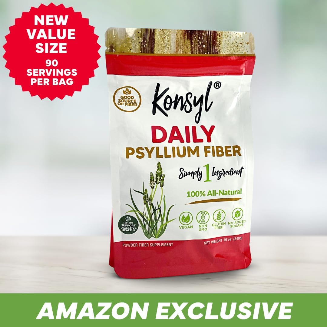 Non-GMO Vegan Keto-Friendly Psyllium Fiber Supplement for Digestive Health - 19oz Powder