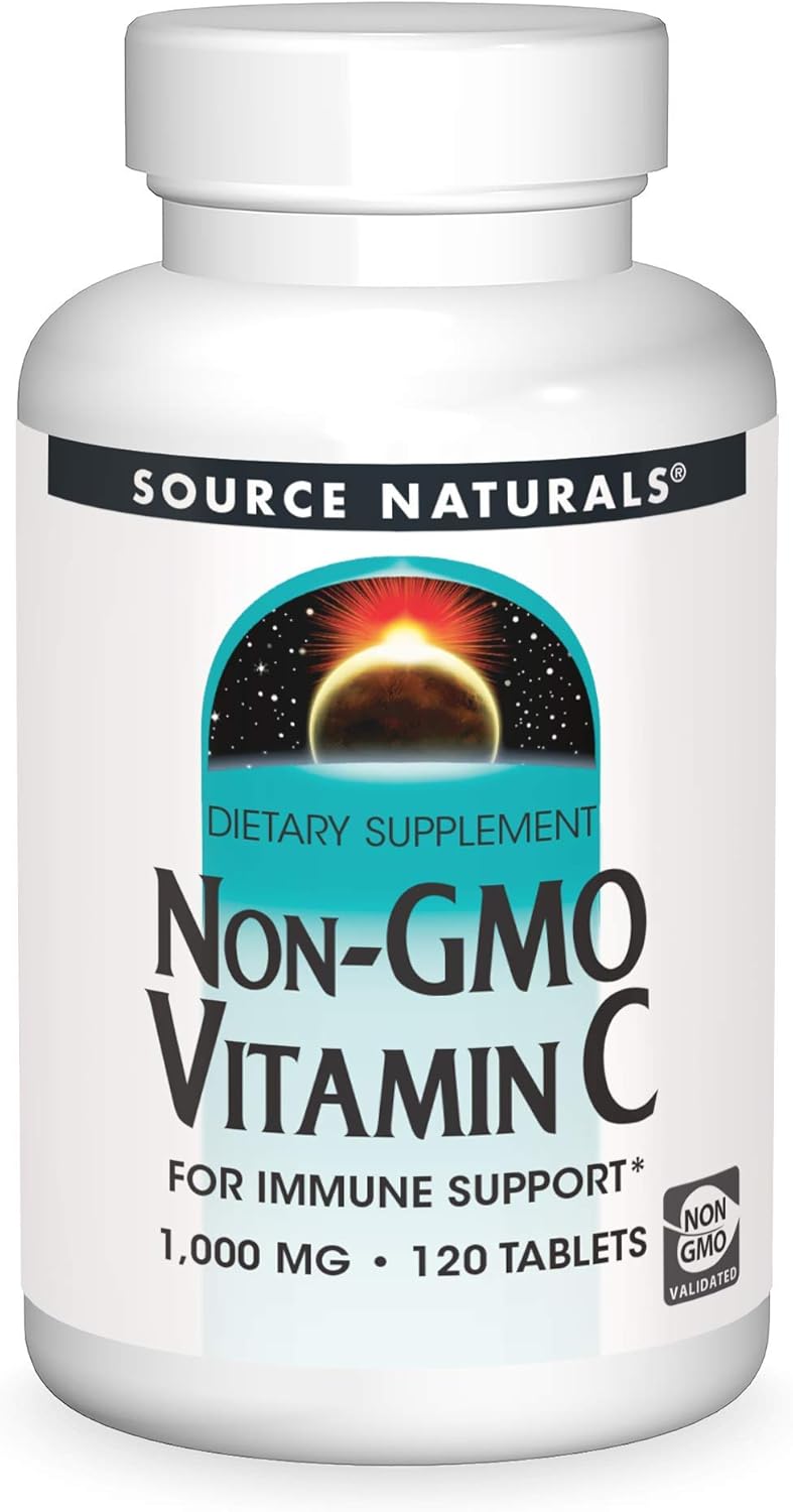 Non-GMO Vitamin C Tablet by SOURCE NATURALS - 120 Count Bottle for Immune Support and Antioxidant Boost