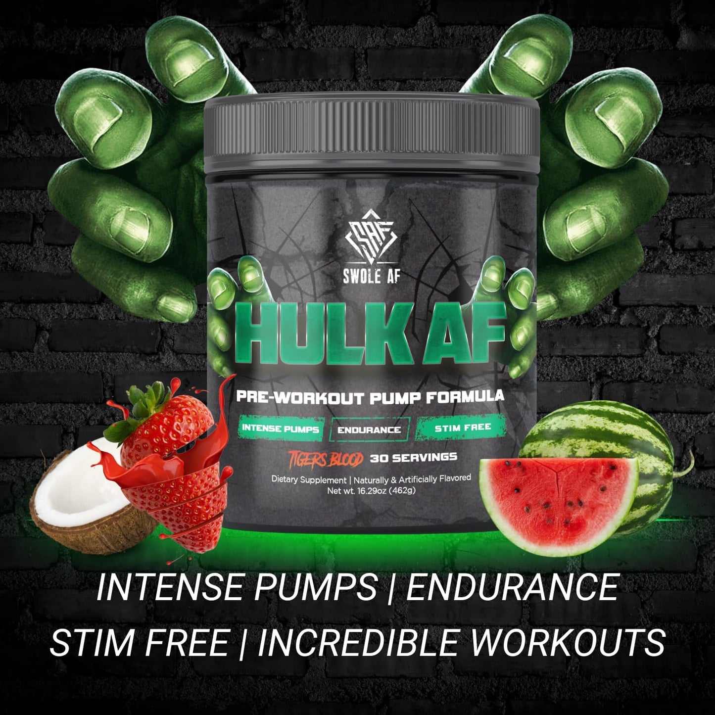 Non-Stimulant Pre-Workout Pump Formula for Improved Circulation, Endurance, and Muscle Power Output - Dietary Supplement for Faster Recovery and Bigger Gains
