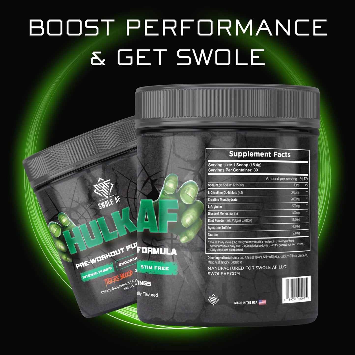 Non-Stimulant Pre-Workout Pump Formula for Improved Circulation, Endurance, and Muscle Power Output - Dietary Supplement for Faster Recovery and Bigger Gains