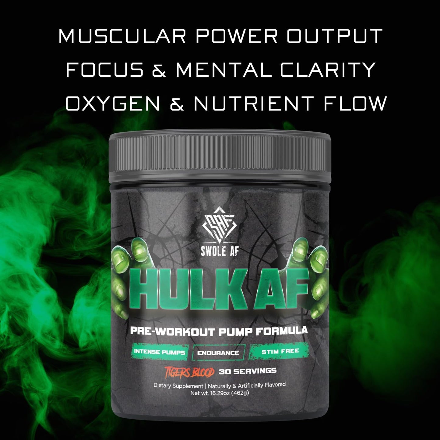 Non-Stimulant Pre-Workout Pump Formula for Improved Circulation, Endurance, and Muscle Power Output - Dietary Supplement for Faster Recovery and Bigger Gains