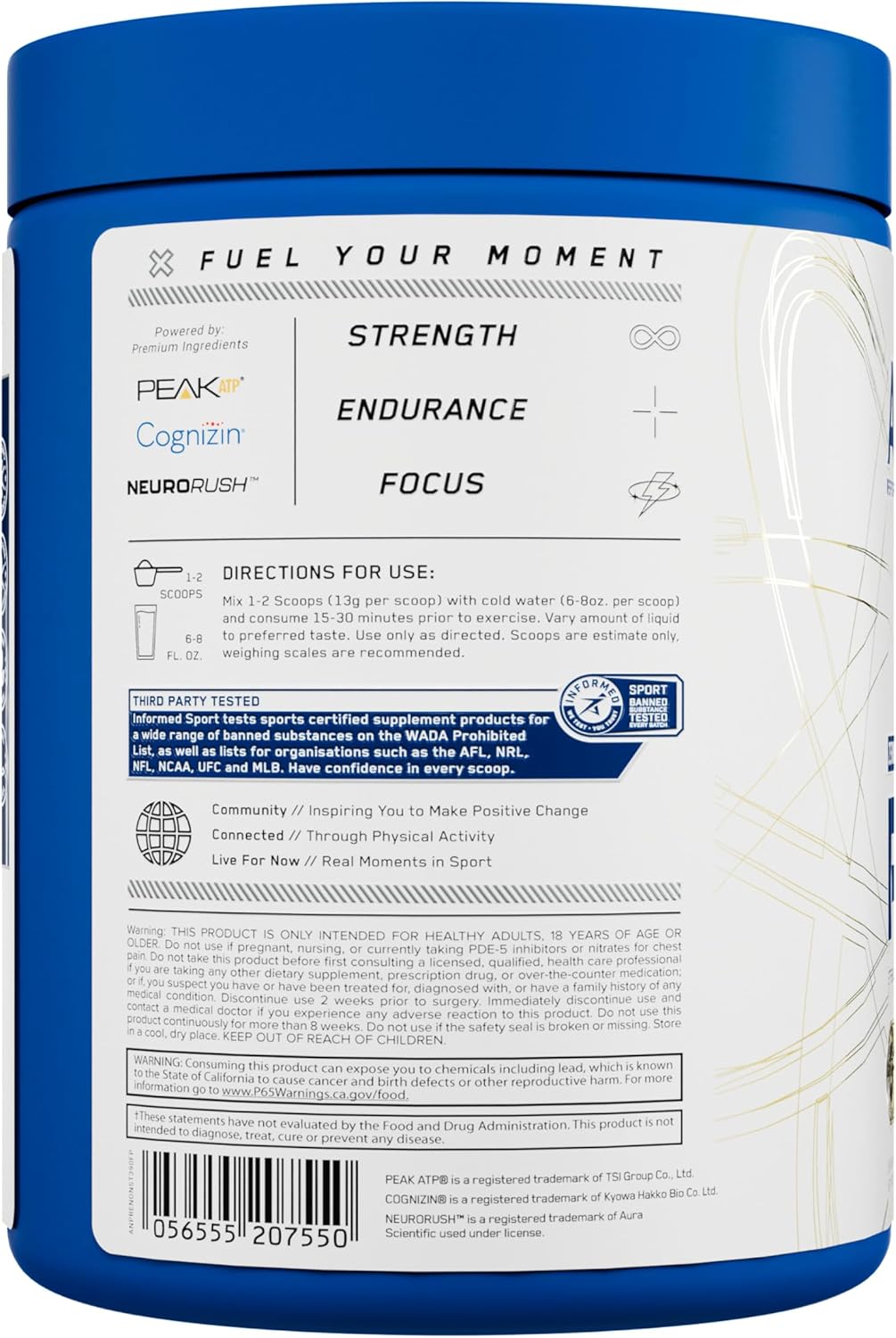 Non-Stimulant Pre-Workout Supplement with Beta Alanine and Citrulline - Zero Caffeine Fruit Punch Energy Drink Mix - Informed Sport Certified - 30 Servings