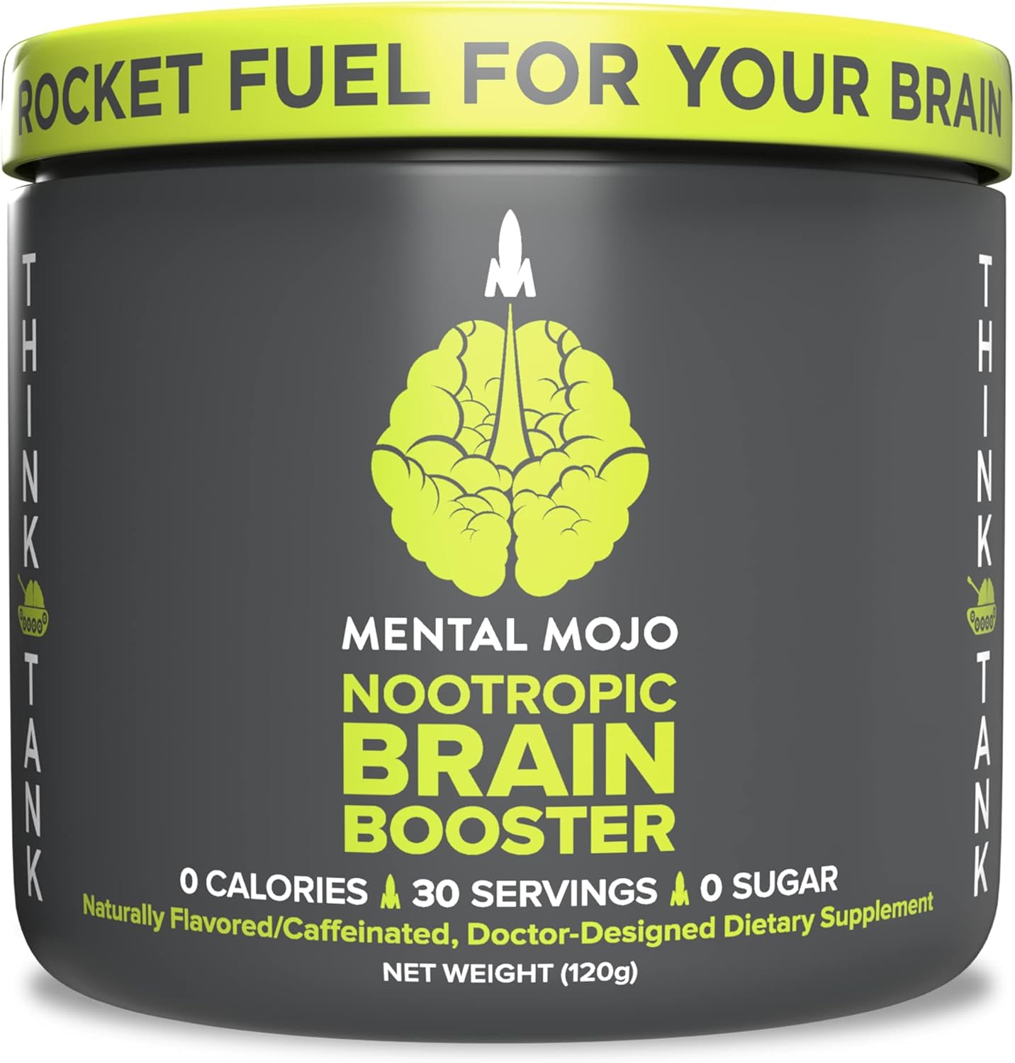 Nootropic Brain Booster Drink Mix - 30 Servings, Sugar-Free Energy & Memory Support - Kiwi Strawberry Flavor
