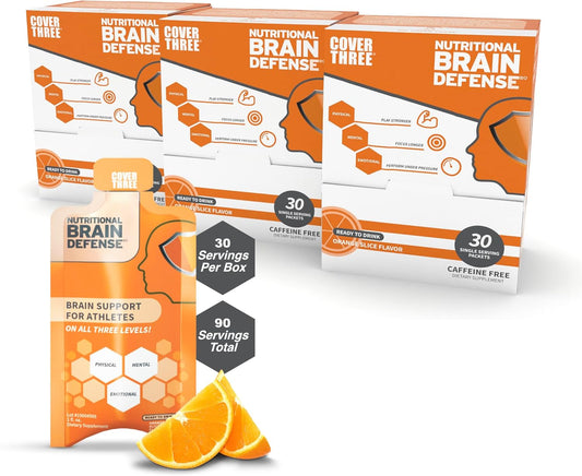 Nootropic Brain Supplement for Athletes & Active Adults - Boost Focus, Memory, Clarity, Recovery - Trans Resveratrol, Omega 3, Uridine, Alpha GPC - Orange Flavor - 30 Count