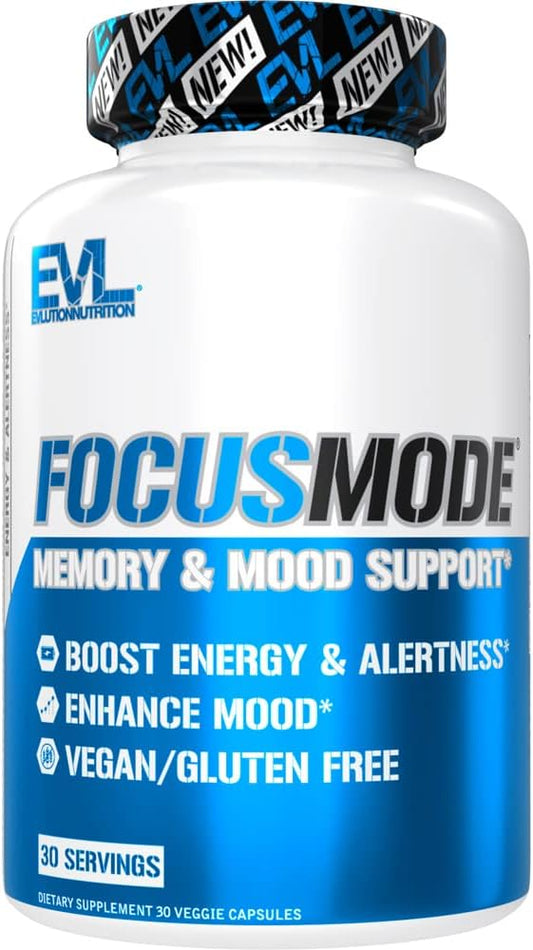 Nootropic Brain Support Supplement for Adults with Caffeine and L-Theanine for Sustained Mental Energy and Focus