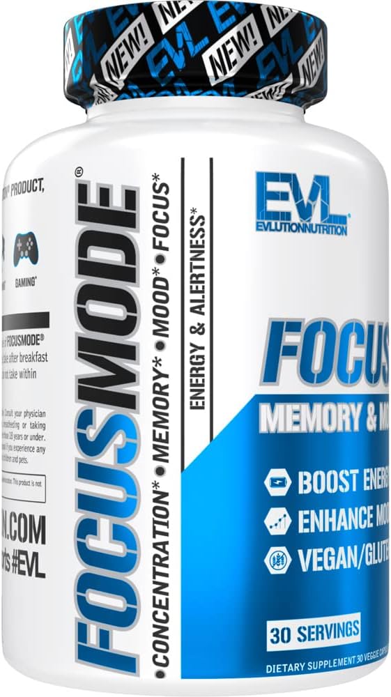Nootropic Brain Support Supplement for Adults with Caffeine and L-Theanine for Sustained Mental Energy and Focus