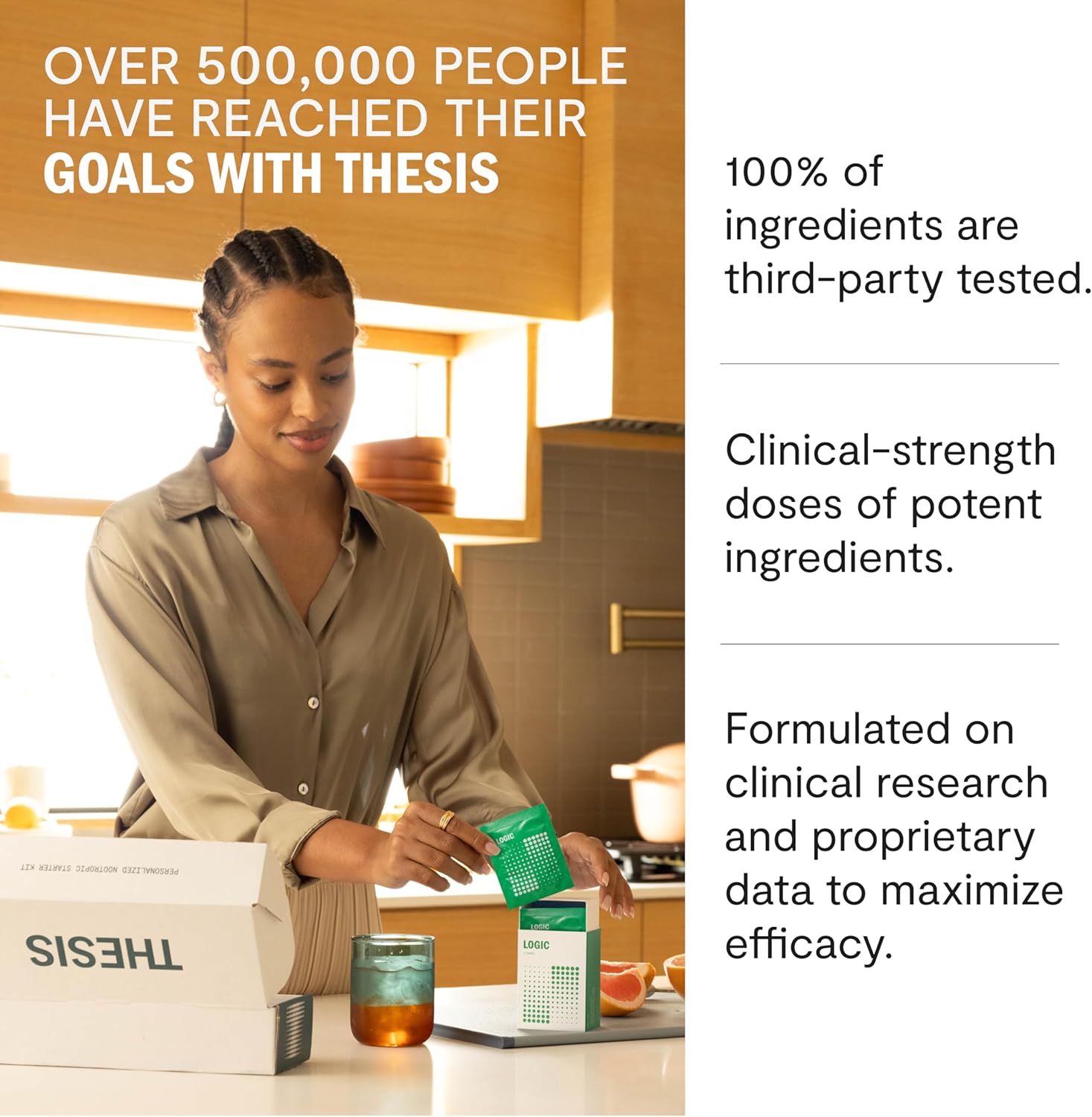 Nootropic Brain Support Supplement for Deep Thinking, Memory, and Focus - Gingko Biloba, Bacopa Monnieri, L-Theanine - 1 Month Supply