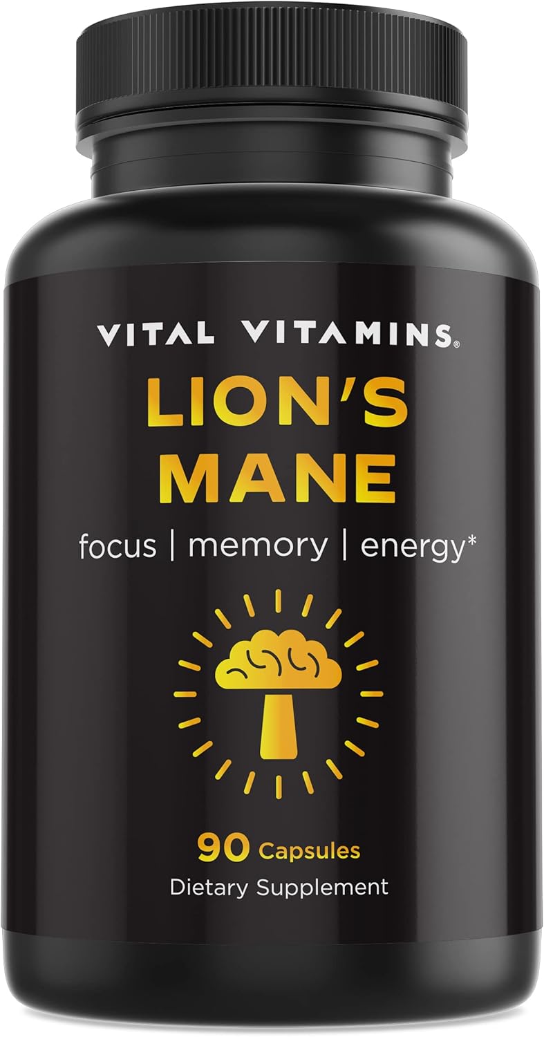 Nootropic Mushroom Supplement with Lions Mane, Turkey Tail, and Maitake for Mental Clarity and Memory Support (90 caps)