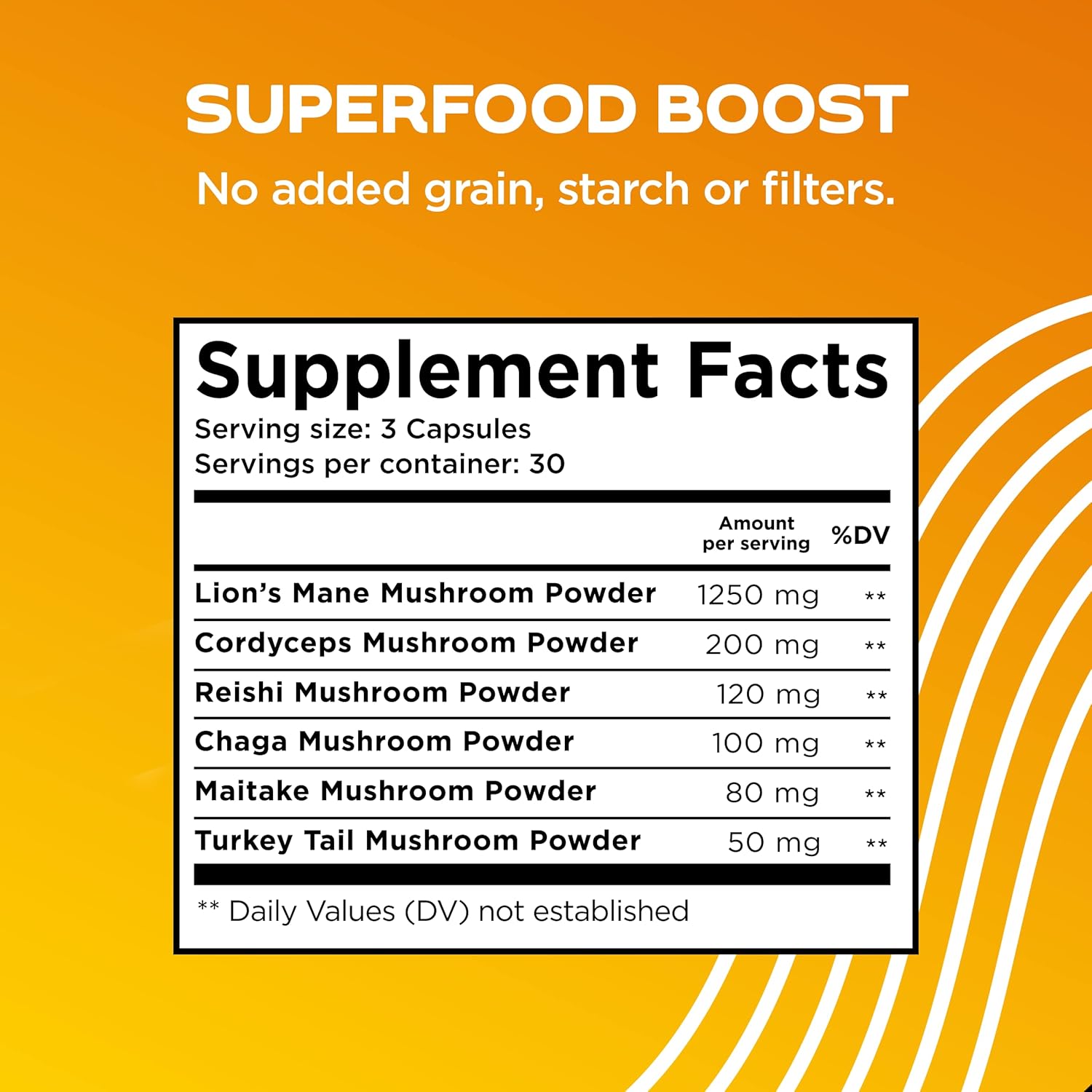 Nootropic Mushroom Supplement with Lions Mane, Turkey Tail, and Maitake for Mental Clarity and Memory Support (90 caps)