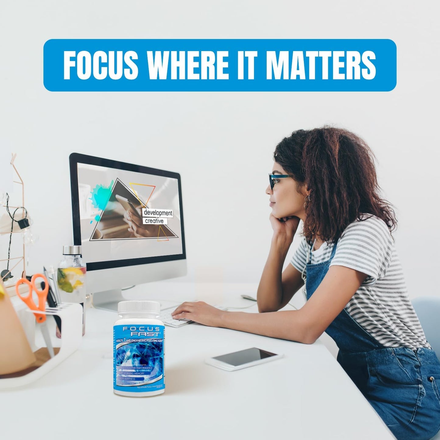 Nootropic Supplement for Men & Women - Enhances Concentration, Memory, and Brain Function with Vitamins, Choline, Ginseng, Gingko & More - 40 Count