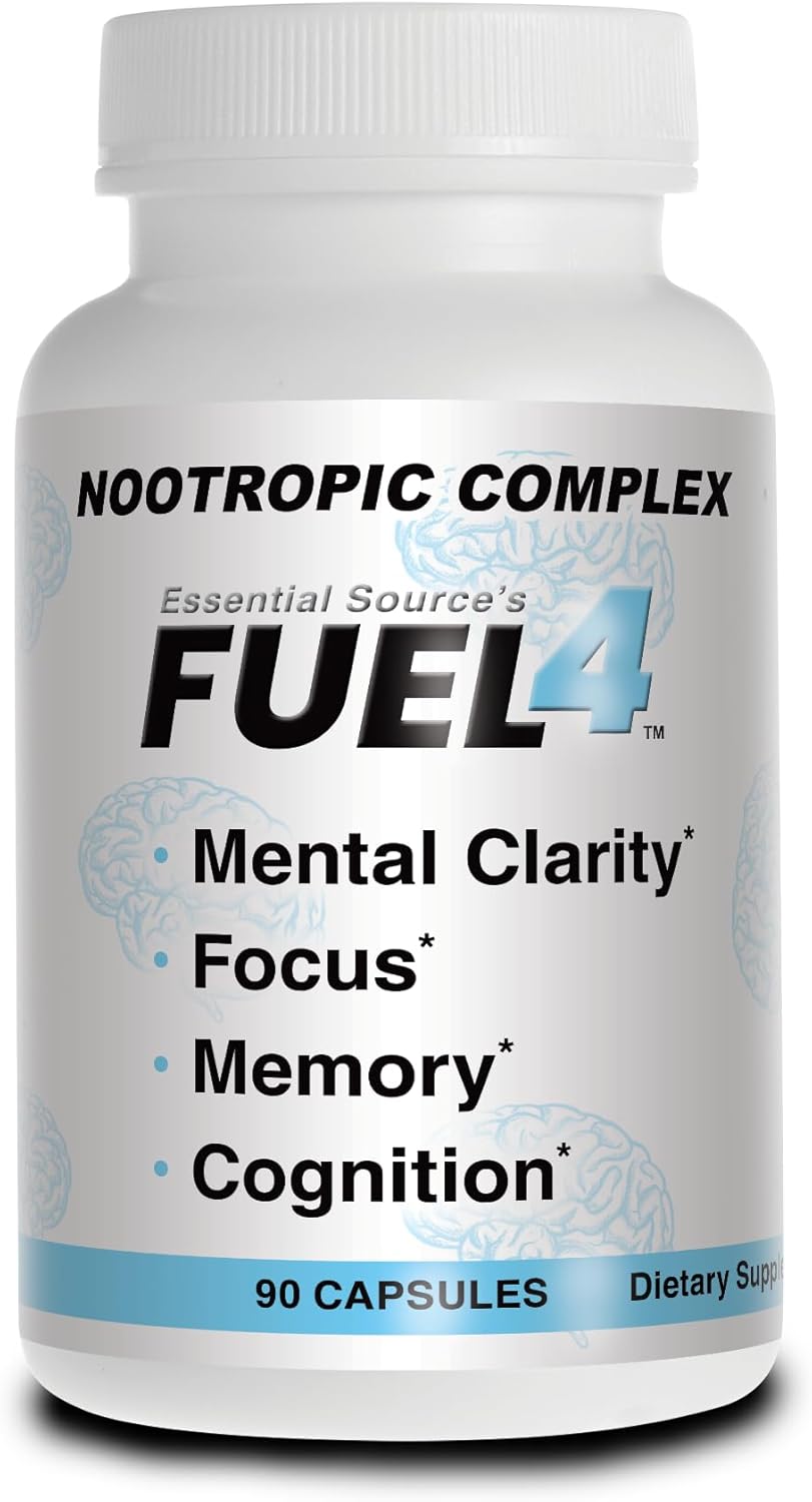 Nootropic Supplement with Vitamin D3, Ginkgo Biloba & Natural Ingredients - Non-GMO - Made in USA - 90 Capsules
