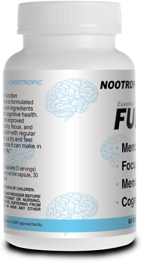 Nootropic Supplement with Vitamin D3, Ginkgo Biloba & Natural Ingredients - Non-GMO - Made in USA - 90 Capsules