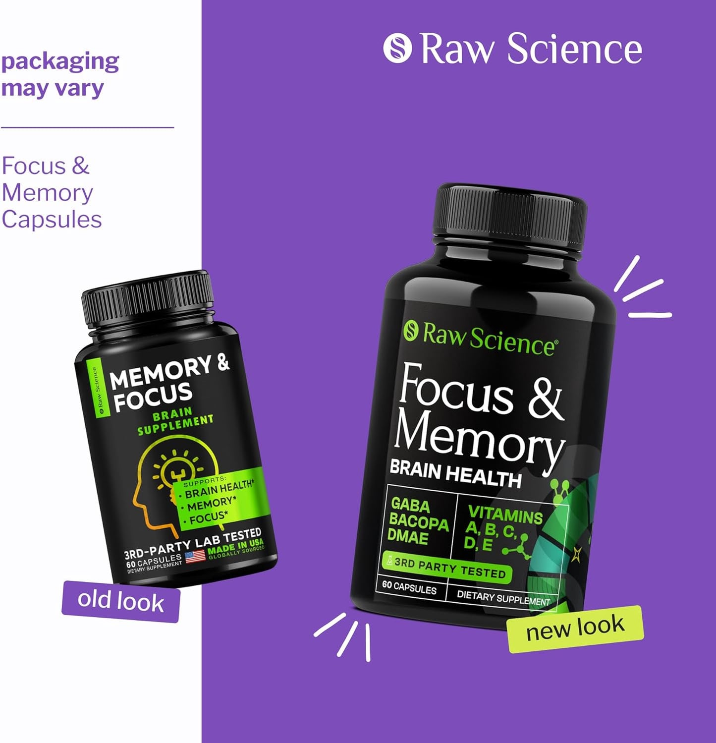 Nootropics Brain Supplements for Memory & Focus with Huperzine A, Phosphatidylserine, DMAE - Brain Health Support: GABA, Choline, DHA, Bacopa Monnieri - 60 Capsules
