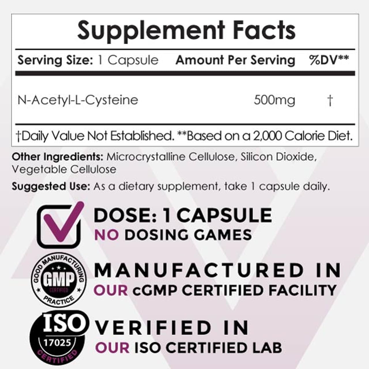Nootropics Depot N-Acetyl L-Cysteine Capsules 500mg 180 Count - Supports Liver & Cellular Health, Glutathione & Oxidation