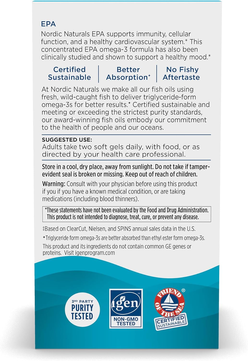 Nordic Naturals EPA Lemon Soft Gels - 60 Count - 1210mg Omega-3 - High-Intensity Formula for Mood, Heart Health, & Immunity - 30 Servings