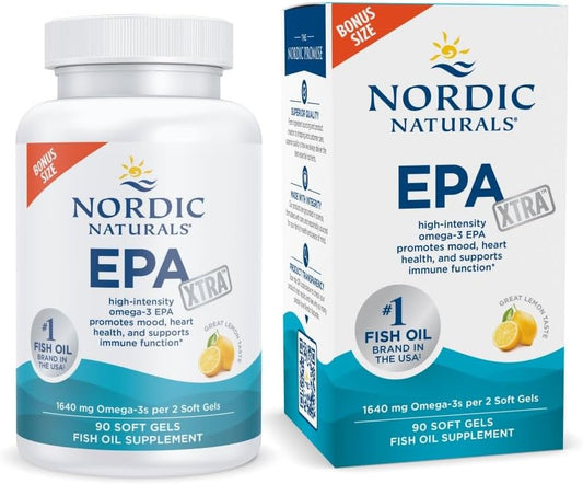 Nordic Naturals EPA Xtra Lemon Soft Gels - High-Intensity Omega-3 Formula for Mood, Heart Health, Immunity - Non-GMO - 45 Servings