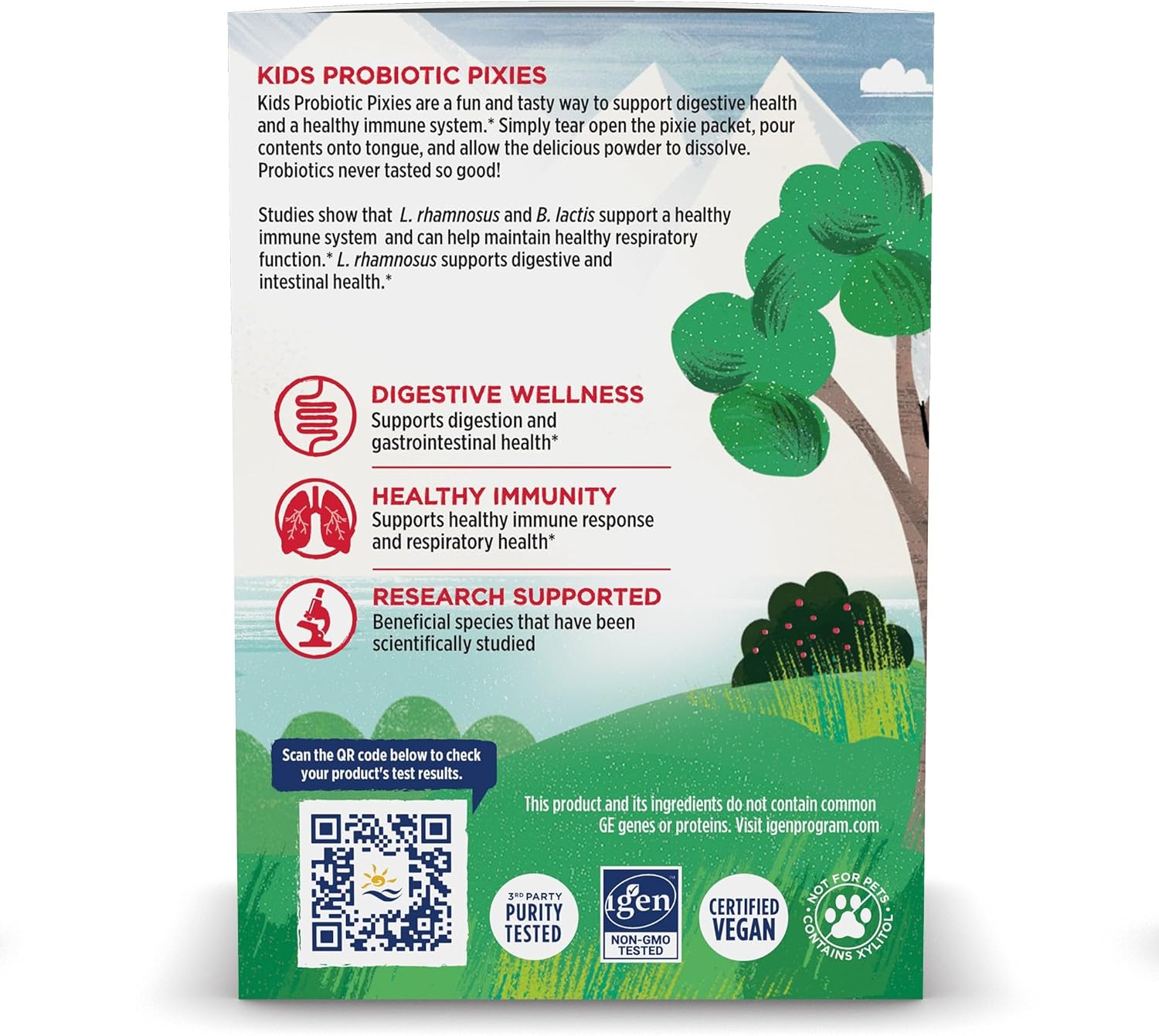 Nordic Naturals Kids Probiotic Pixies, Mixed Berry - 30 Packets - 3 Billion CFU - Digestive & Immune Support - Non-GMO Vegan - 30 Servings