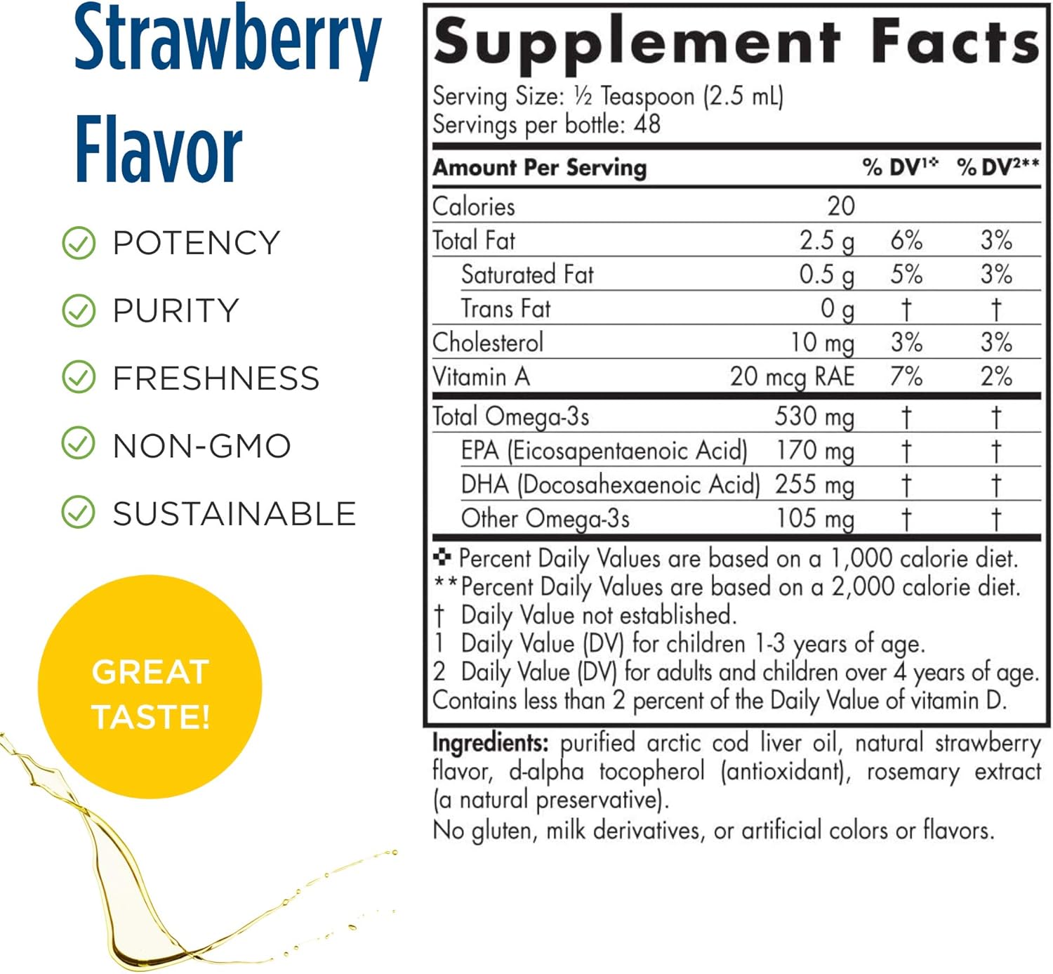 Nordic Naturals Pro DHA Junior Strawberry - 4 oz - 530mg Omega-3s EPA & DHA - Brain & Visual Development - Non-GMO - 48 Servings