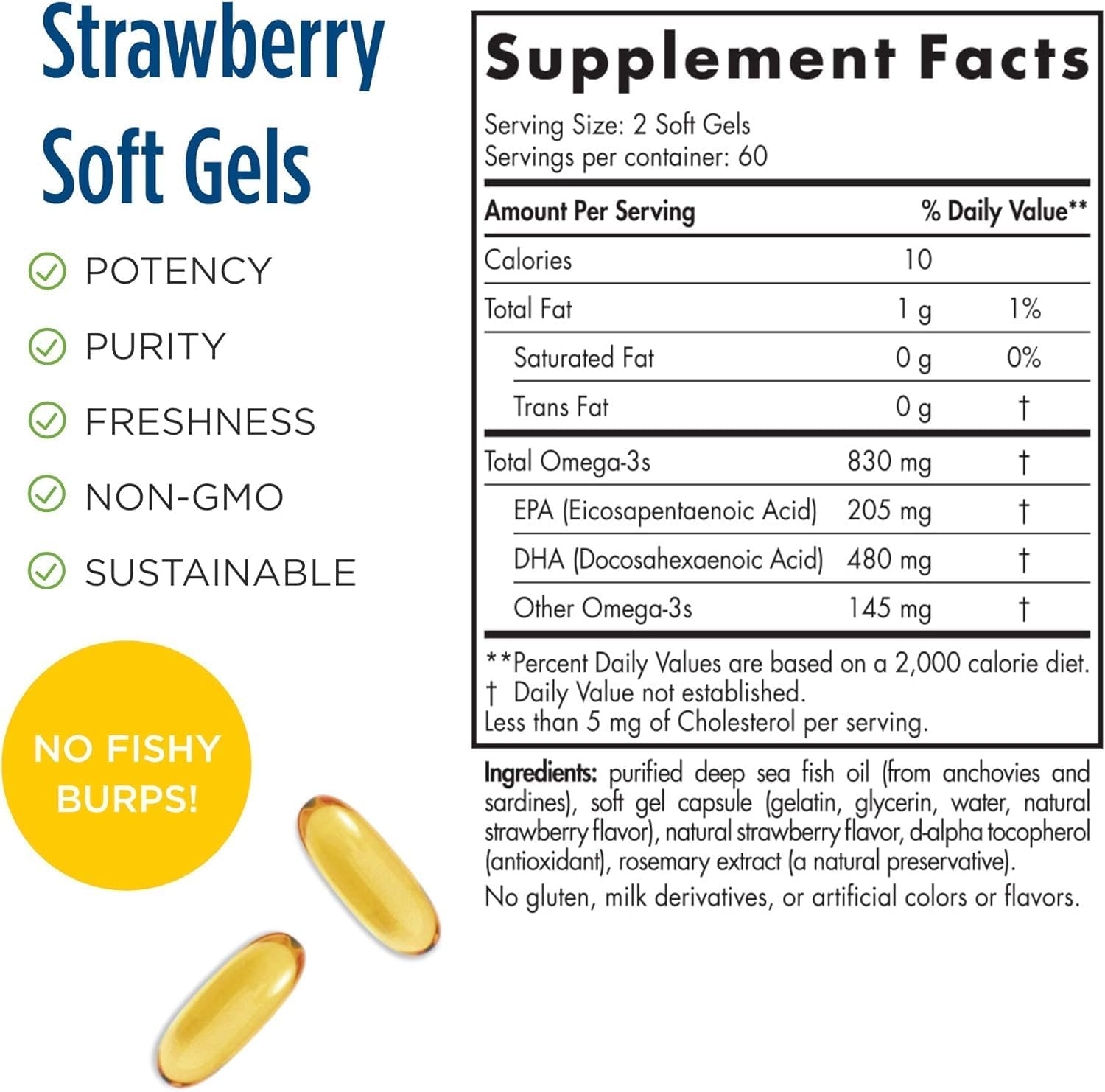 Nordic Naturals ProDHA Strawberry Soft Gels - 120 Count - 830mg Omega-3 - DHA Formula for Neurological Health, Mood, & Memory - Non-GMO - 60 Servings