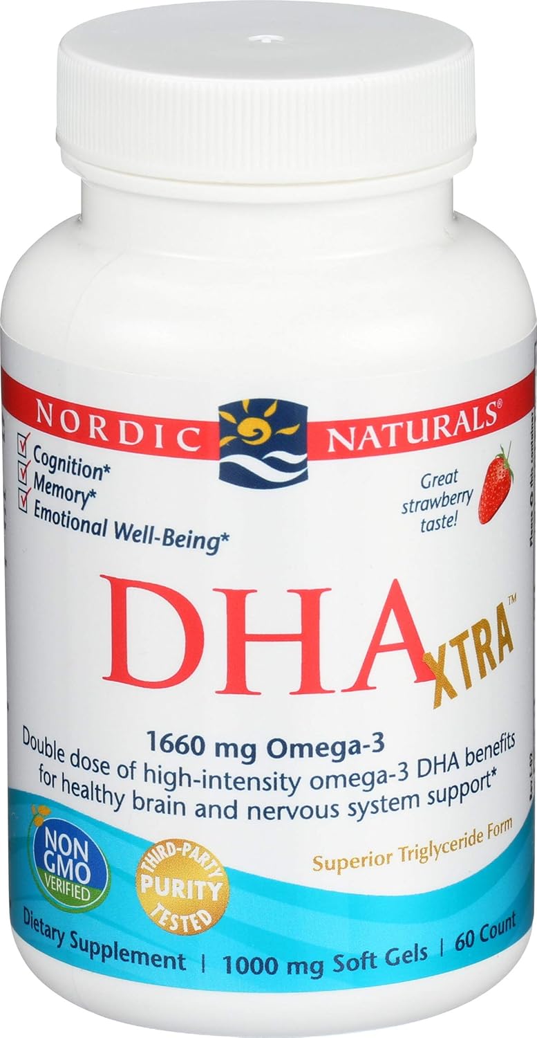 Nordic Naturals Strawberry DHA Xtra Soft Gels - 1660 MG, 60 Count