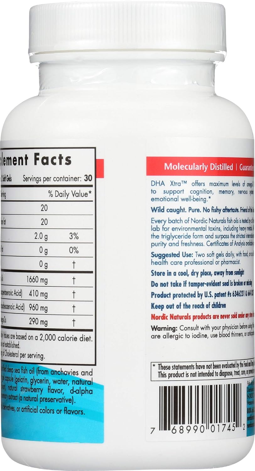 Nordic Naturals Strawberry DHA Xtra Soft Gels - 1660 MG, 60 Count