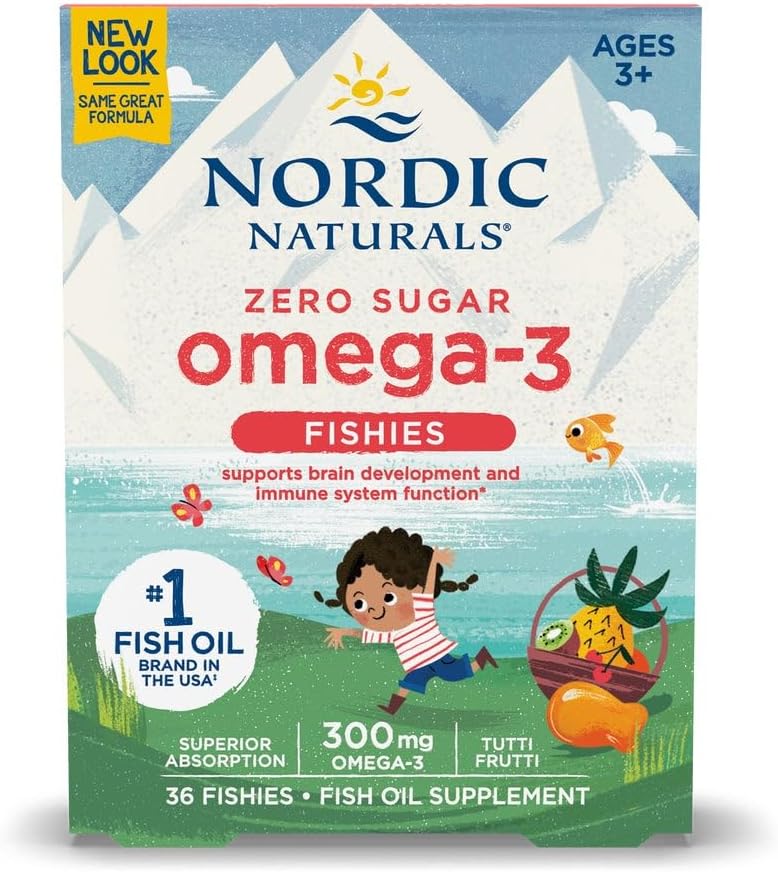 Nordic Naturals Tutti Frutti Omega-3 Fishies - 300mg Total Omega-3s - EPA & DHA for Brain, Mood, Vision - Non-GMO - 36 Servings