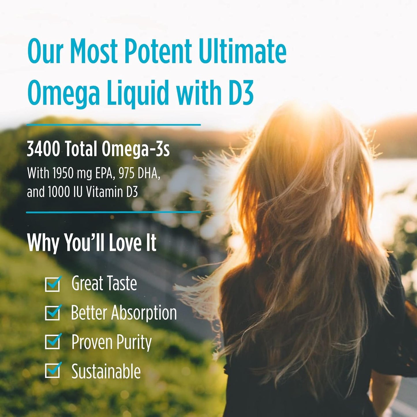 Nordic Naturals Ultimate Omega Xtra Liquid Lemon Flavor 8 oz - 3400mg Omega-3 + 1000 IU Vitamin D3 - EPA & DHA Fish Oil for Brain, Heart, Joint, & Immune Health - Non-GMO - 48 Servings