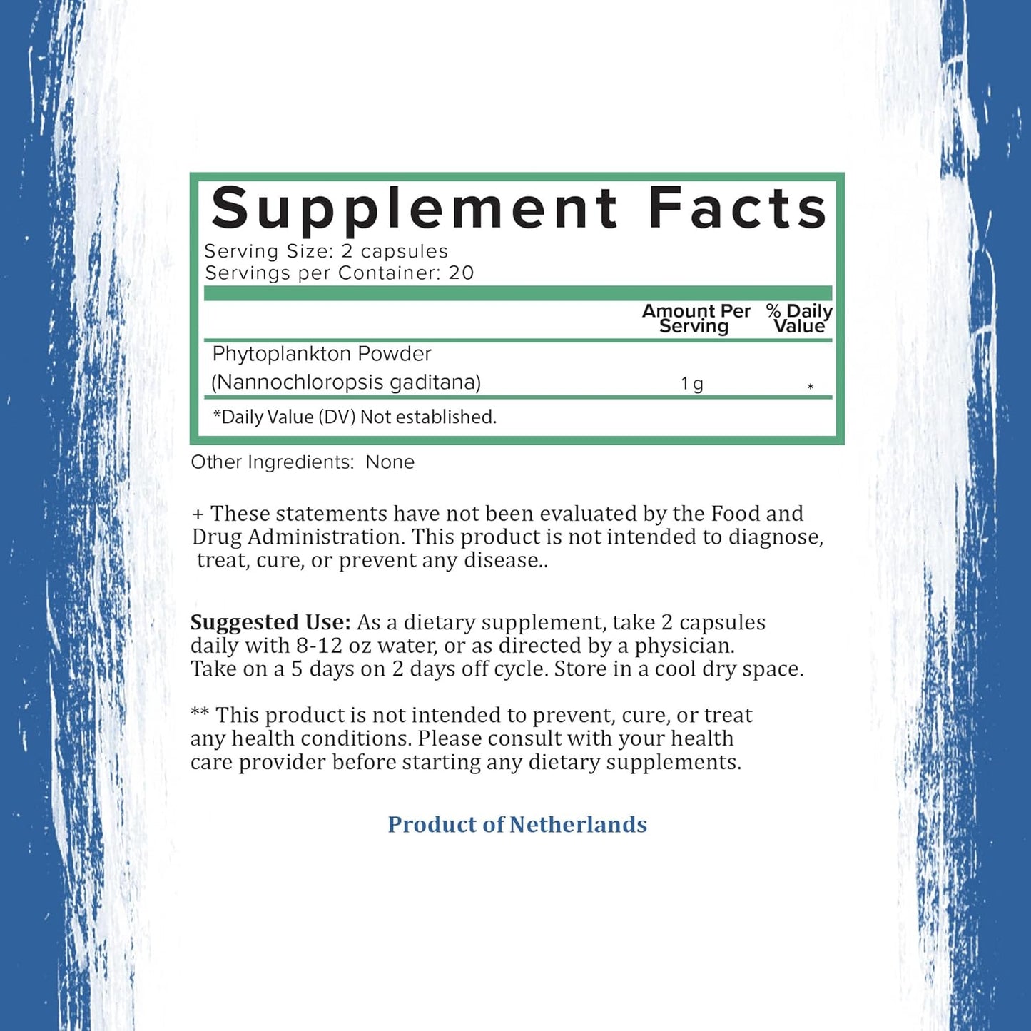 Nordic Seawater Grown Marine Phytoplankton Capsules by Holistic Bin | Vegan Omega 3 Supplement with Amino Acids, Chlorophyll, Vitamins & Minerals