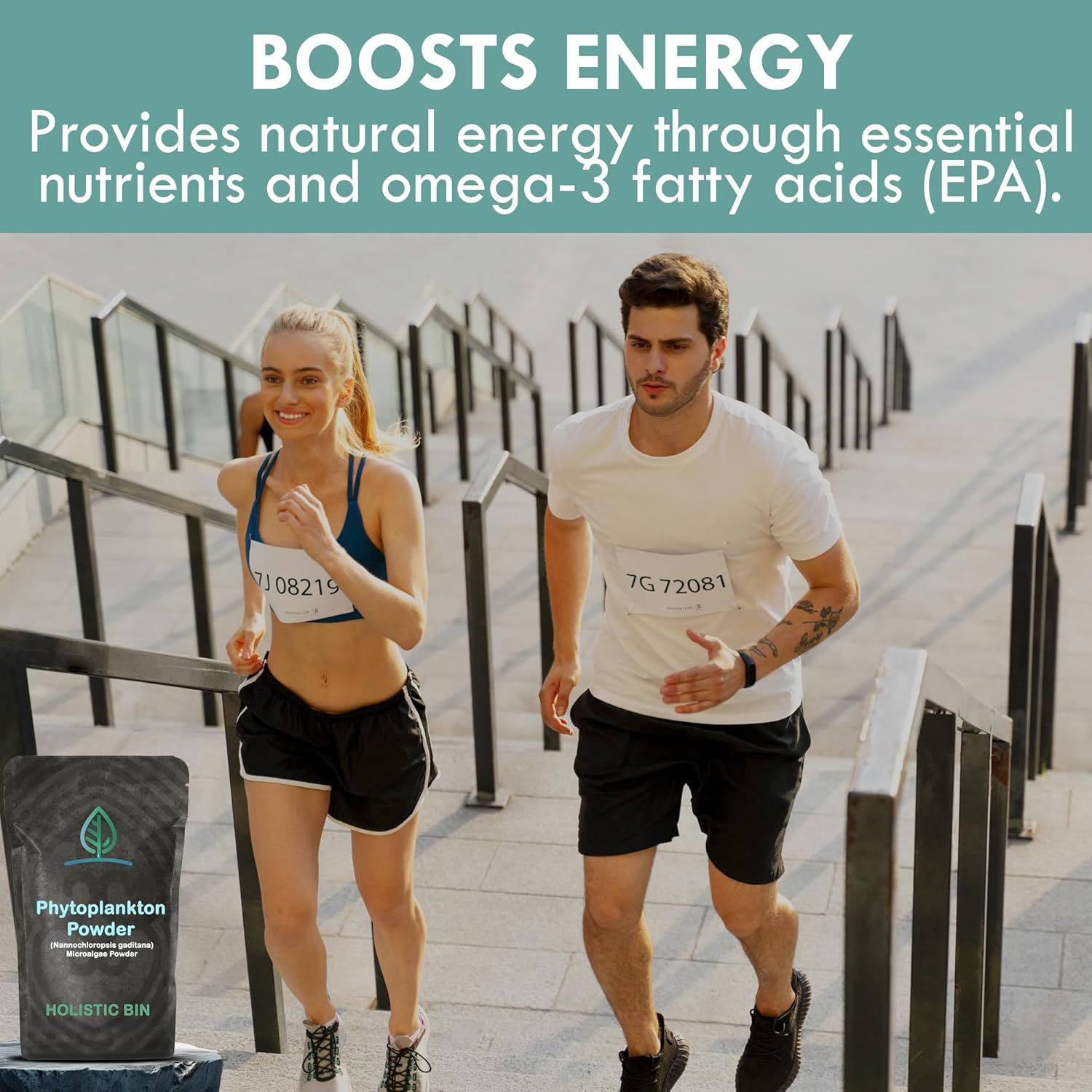 Nordic Seawater Grown Marine Phytoplankton Powder | Vegan Omega 3 Supplement with Amino Acids, Chlorophyll, Vitamins, & Minerals (50g)