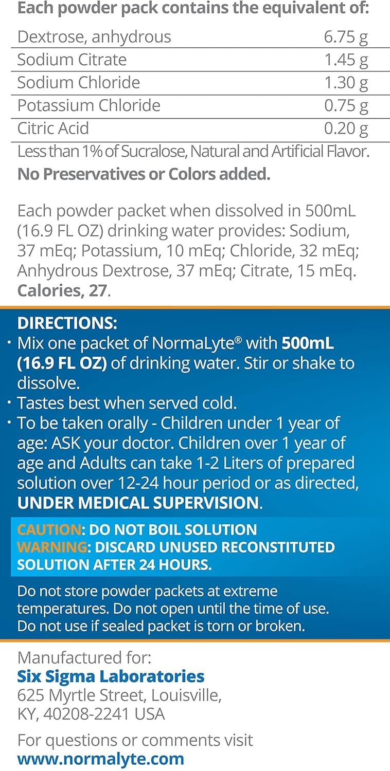 NormaLyte Oral Rehydration Salts - 18 Packets, Grape Flavor - Potassium and Energy Supplement for Dehydration Recovery
