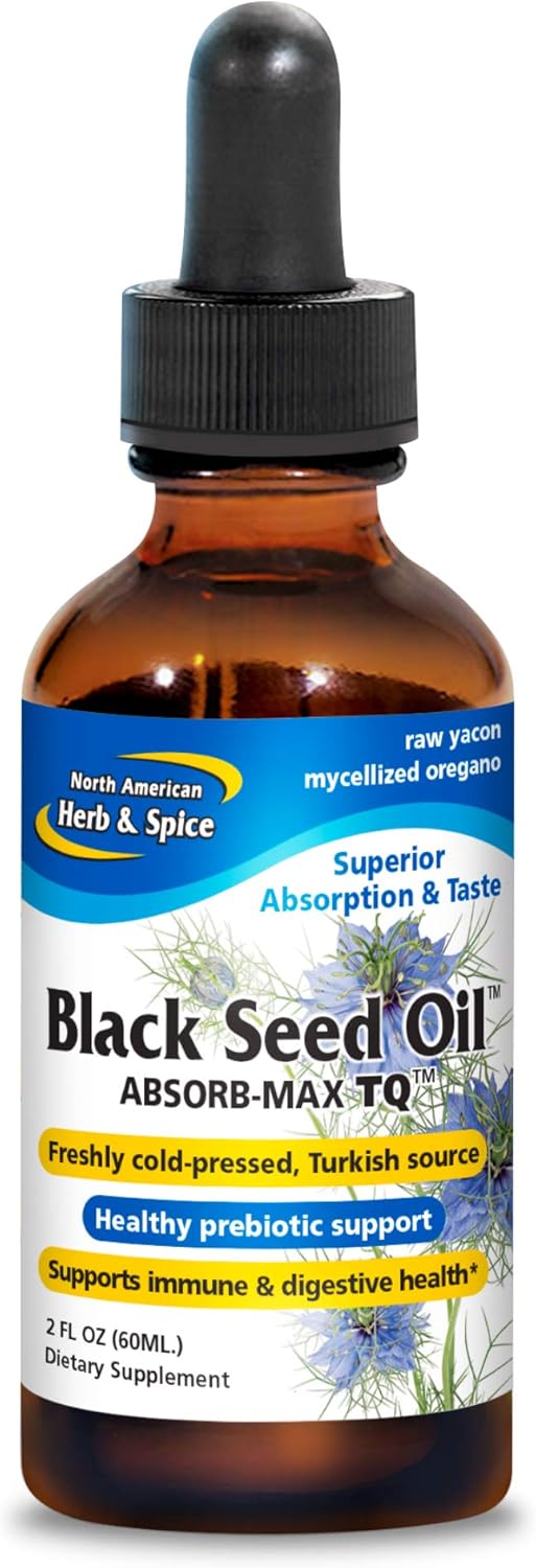 NORTH AMERICAN HERB & SPICE Black Seed Oil Absorb-Max TQ - Immune & Digestive Support - 2 fl. oz. - Sublingual Drops