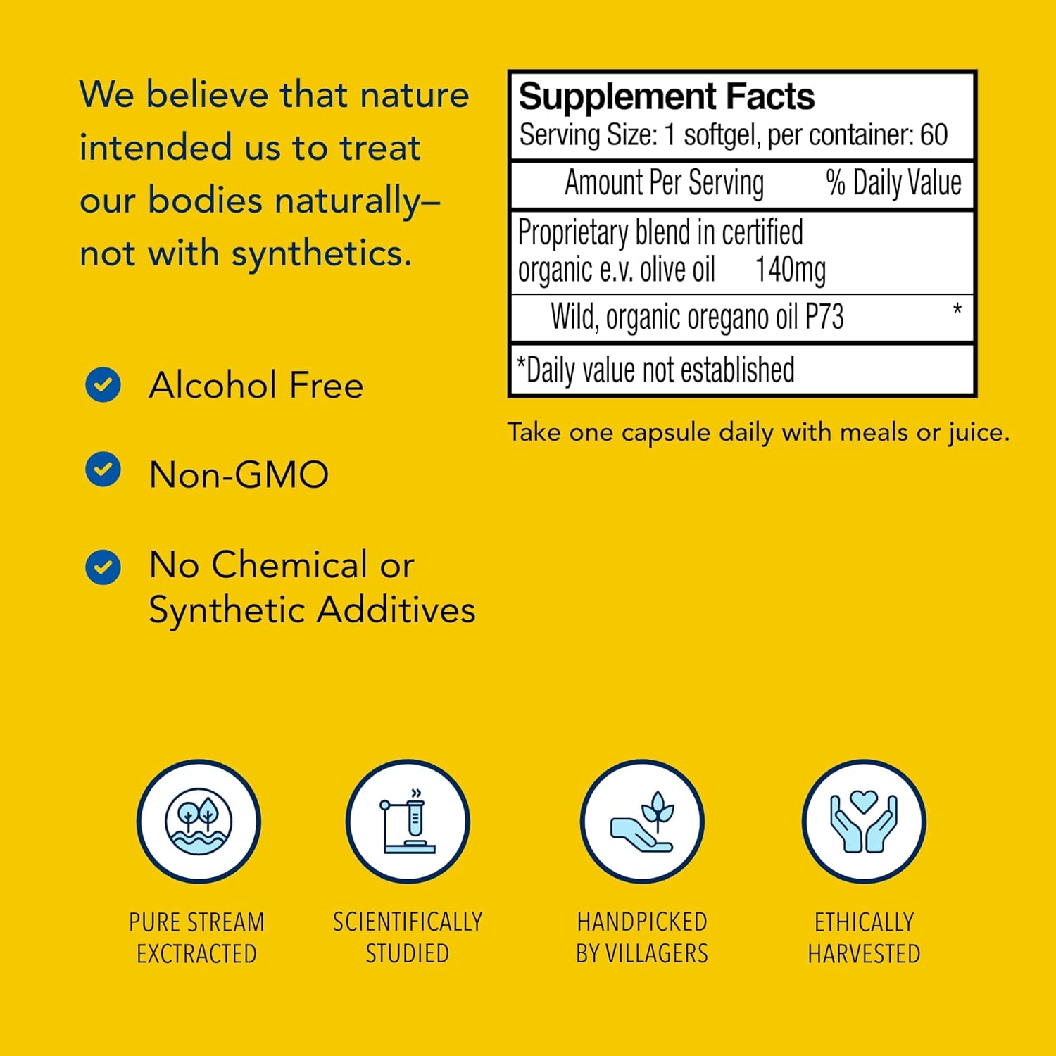 NORTH AMERICAN HERB & SPICE Oreganol P73 Gelcaps - 60 Capsules - Immune Support - Vegan Wild Oregano - Mediterranean Origin - Non-GMO