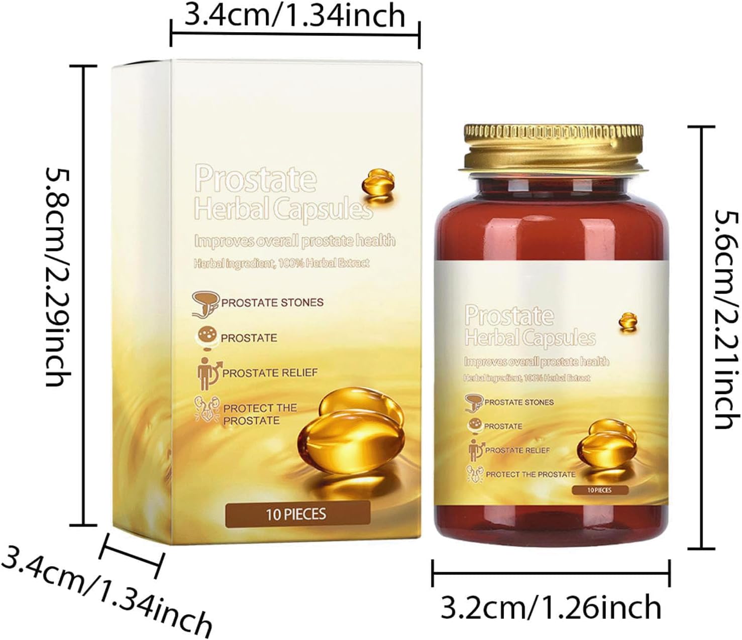 North Moon Prostate Herbal Capsules for Men - Natural Prostate Support Supplement, 10 Capsules per Bottle