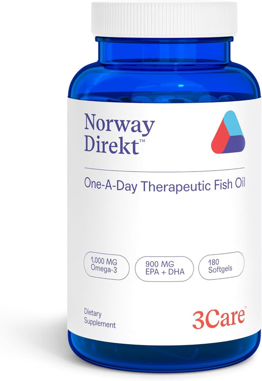 Norway Direkt Omega-3 Fish Oil Softgels - 2,000mg Omega-3, 1060mg EPA, 740mg DHA - 180 Count - Pharmaceutical Grade