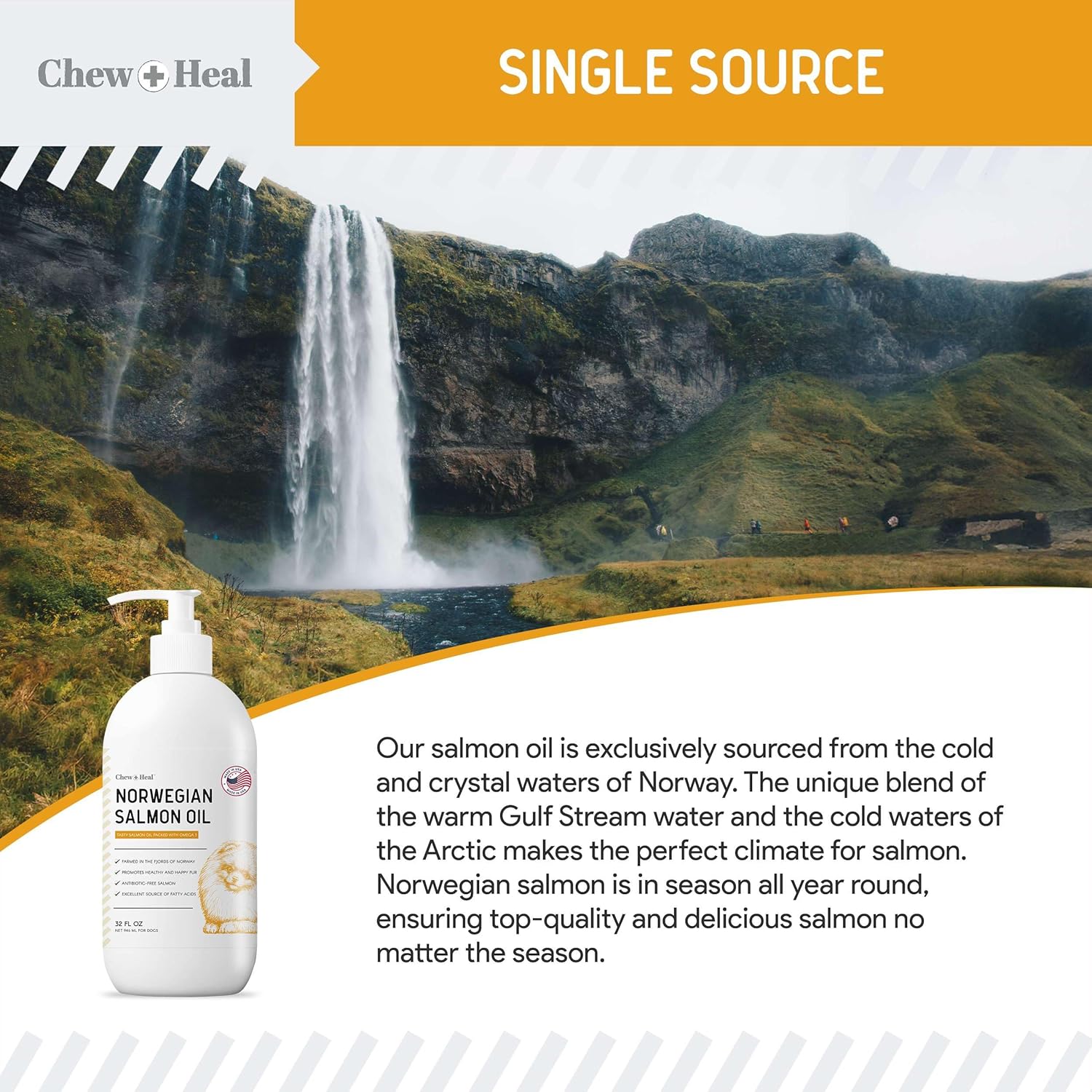 Norwegian Dog Salmon Oil for Dogs - Omega 3 Supplement for Skin and Coat Health - Itchy Skin Support - 8 oz Liquid - Essential Fish Oil Supplement for Dogs