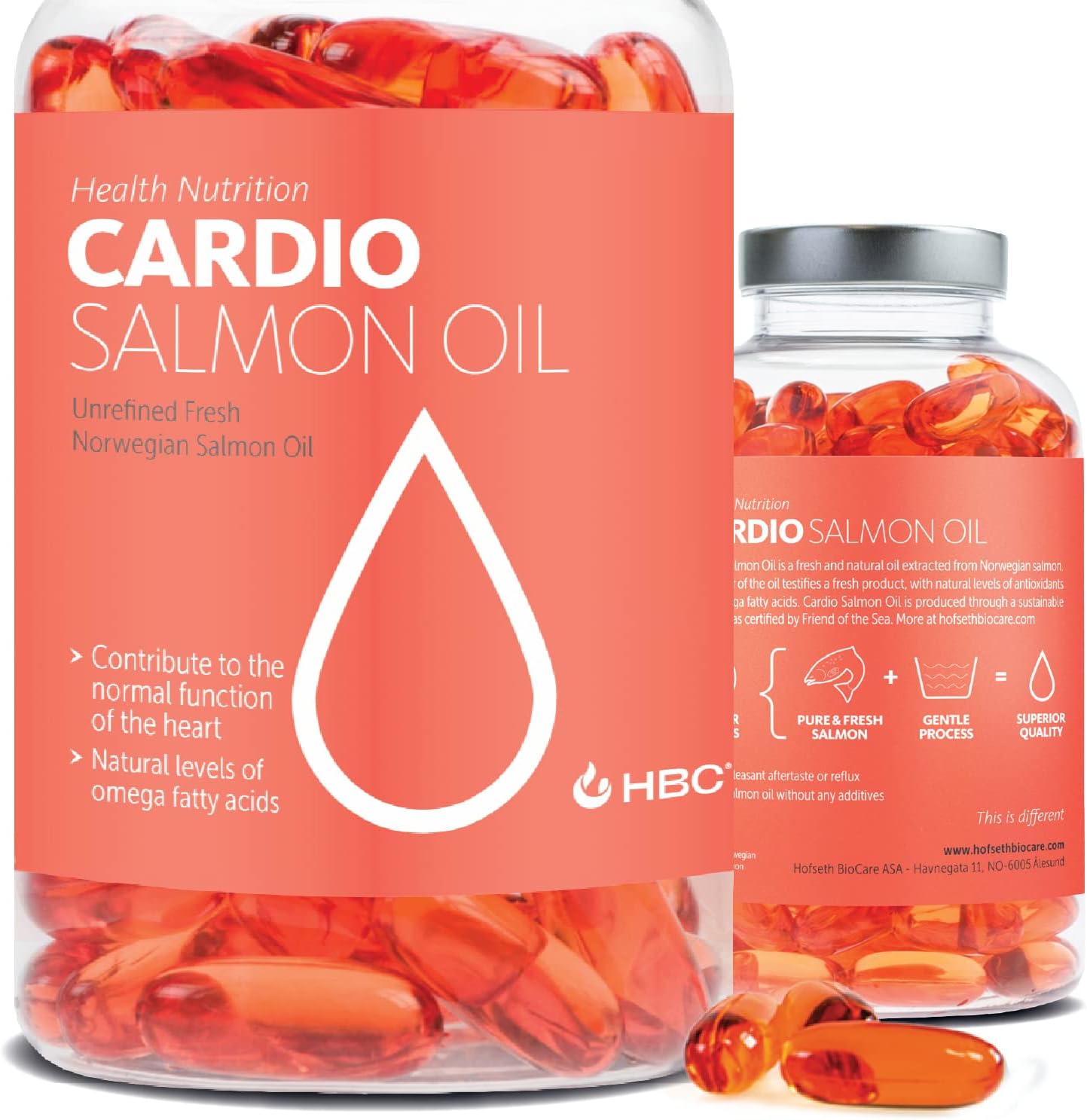 Norwegian Salmon Oil Capsules - High Strength Omega 3 Fish Oil Supplement with EPA, DHA & Astaxanthin for Eye, Brain & Heart - 90 Caps
