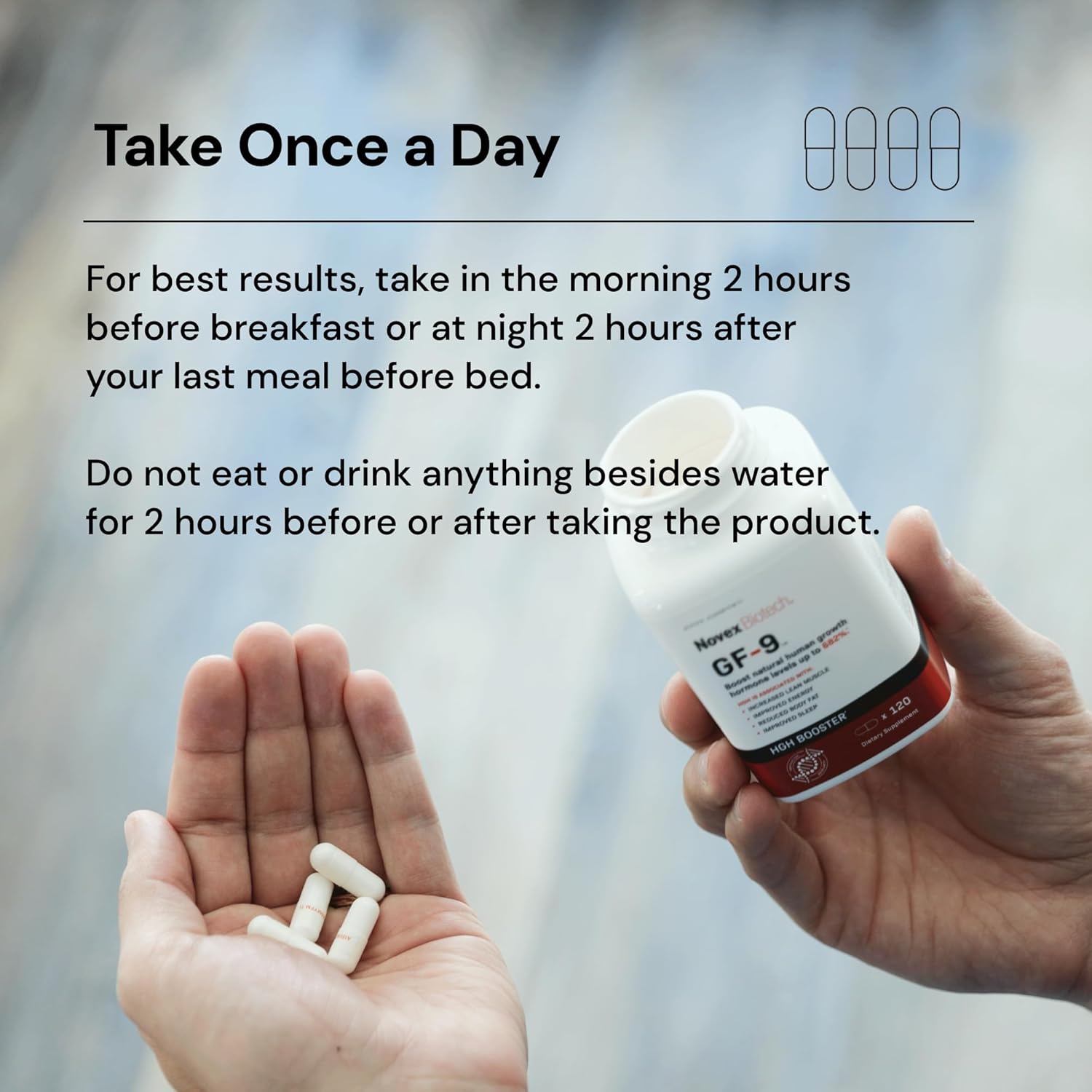 Novex Biotech GF-9 HGH Boosting Supplement for Men - Workout Complex for Energy, Endurance, Sleep - 120 Ct (30-Day Supply)