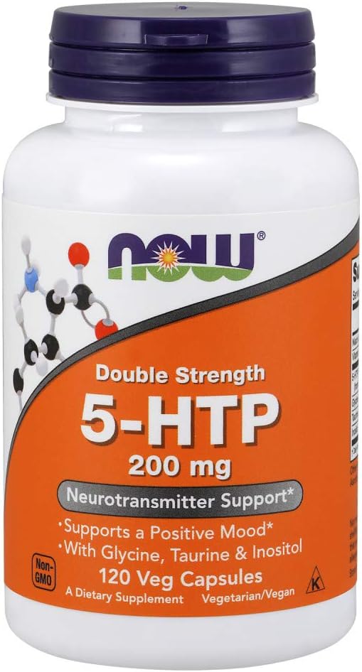 Now Foods 5-HTP 200 mg - 120 Vegetarian Capsules for Mood Support and Relaxation